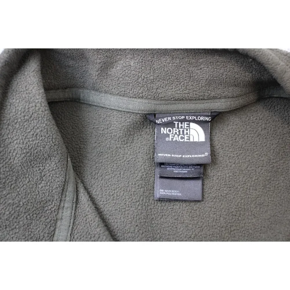 The North Face Sweatshirt Mens XL Green Fleece 1/4 Zip Mock Neck‎ Long Sleeve